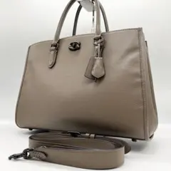 美品✨コーチ　トートバッグ　ブルック　シボ革　ブラウン　2way　A4可