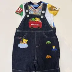MIKIHOUSE オーバーオール Tシャツセット デニム ワッペンミキハウス