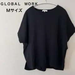 ＧＬＯＢＡＬ　ＷＯＲＫブラック半袖トップスＭサイズドールマンプルオーバーのサムネイル