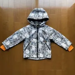 H&M 120㎝　ソフトシェルパーカー　クマ柄　フード取り外し可能