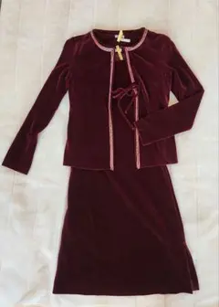 ベルベット カーディガンとドレスセット