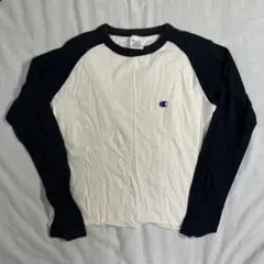 Champion ラグランスリーブ 長袖Tシャツ M 短丈 丈切り