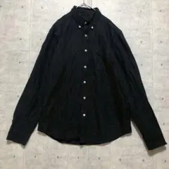 S3 アメリカンイーグル AEO ボタンダウン 黒シャツ イーグル刺繍 BD