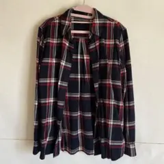 UNIQLO フランネルチェックシャツ M ネイビー