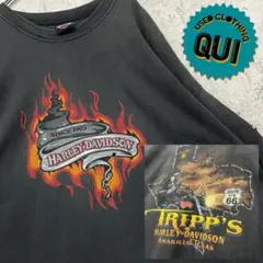 レアUSA製古着00s○両面プリントTシャツ ハーレーダビッドソン メンズ5XL