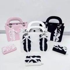 lilLilly フリルリボンキャンバスバッグ ピンクのサムネイル