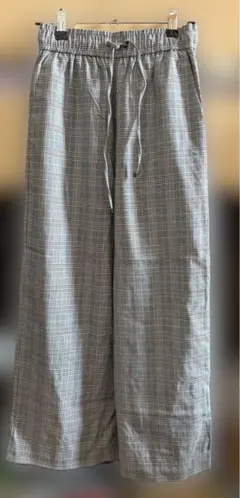 2月7日発送　GU グレーチェック　ストレートパンツ