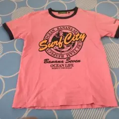 BANANA SEVEN Tシャツ ピンク ロゴ Y2K 00s