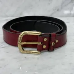 90s AIGNER アイグナー ベルト 本革 ワインレッド 赤 ビンテージのサムネイル