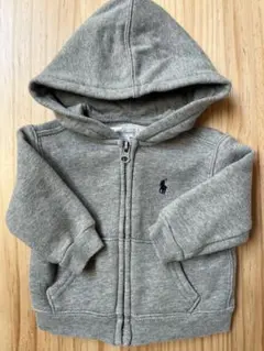 Ralph Lauren ラルフローレングレー フード付きパーカートレーナー6M