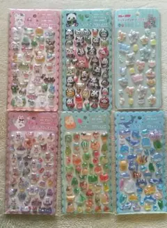 立体５D プクプクシール ６種セット 新品未使用品 まとめ売り トムとジェリー他