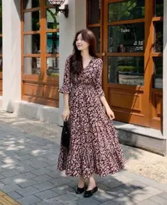 花柄ロングドレス　ワンピース