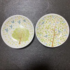 ゆ*ず様 木と鳥のデザイン皿 2枚セット