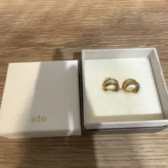 ete イヤリング ループイヤリング ビジュー＆ムーン