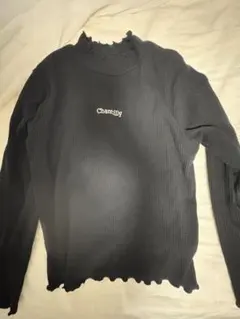 ブラックリブ編みセーター