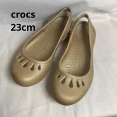 crocs ベージュ オープントゥサンダル*10 crocs クロックス サンダル レディース トゥルム トウ ポスト