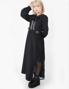 新品✨Ank Rougeロゴリボンレース切り替えワンピース