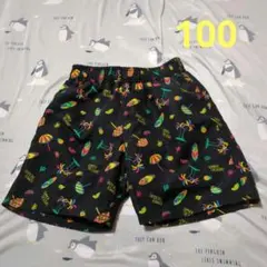水泳パンツ 100cm 黒色 ビーチデザイン