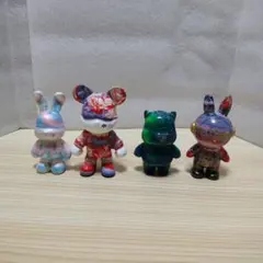流体アート　垂らしアート　うさぎ　くま　カバ　スペースうさぎ　４個セット売り