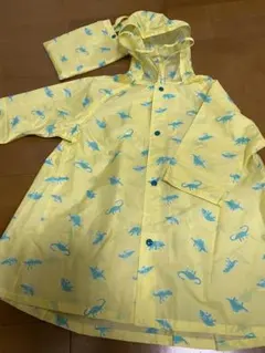 恐竜柄 キッズレインコート 100cm用　手提げバッグ付き