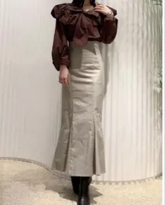 【美品】スナイデル　snidel ハイウエストマーメイドスカート　ベージュ