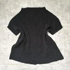 90's vintage プリーツ加工 半袖 トップス ブラック モード y2k