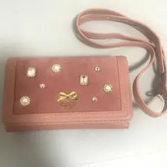 Samantha Vegaビジュー付きピンクショルダーバッグ