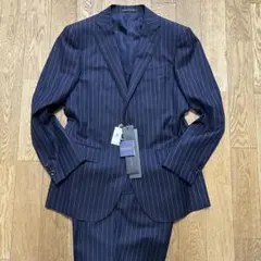 【新品未使用】　HILTON グアベロ 生地　ビジネススーツ ネイビーストライプ