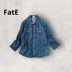 FatE デニムシャツジャケット Gジャン風 コットン インディゴ カジュアル