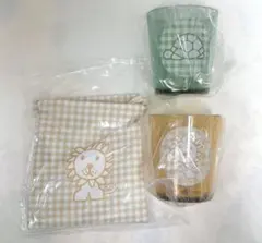 タイトーくじ ブルーナアニマル ライオン カメ 巾着 コップ