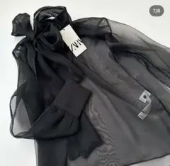 zara リボンブラウス