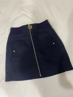 LV風フロントジッパー ミニスカート