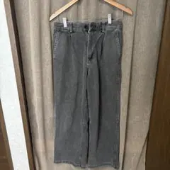 GU ブラックデニムワイドパンツ Sサイズ