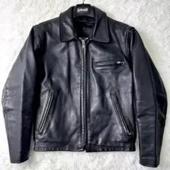 Schott 642 ブラック レザー シングルライダースジャケット サイズ40 ショット ブラックレザーシングルライダースジャケット642