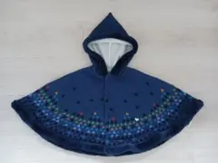 ファミリア ネイビー フリース ベビーポンチョ