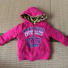 BABYDOLL ピンク ヒョウ柄 パーカー リバーシブル