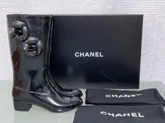 CHANEL カメリア ココマーク レインブーツ ラバーブーツ　37のサムネイル
