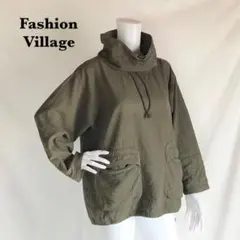 fashion village ハイネックドローストリングブルゾン プルオーバー