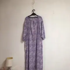 ニコアンド　ステッチパフプリントロングワンピース