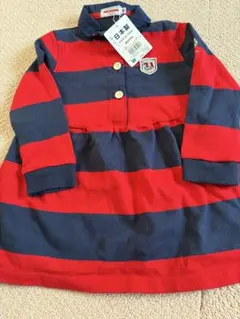 ミキハウス ボーダー ワンピース 90 新品