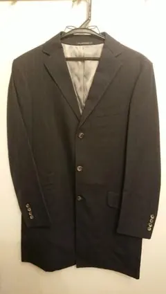 ユナイテッドアローズ チェスターコート M ネイビー ストライプ クリーニング済