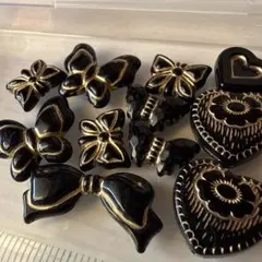 ハンドメイド　アクリルビーズ　アンティーク　黒　おすそ分け　まとめ売り　⑤