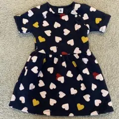 美品⭐︎プチバトーハート柄 半袖ワンピース 116cm