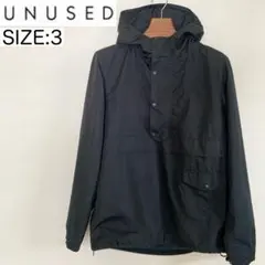 【美品】UNUSED アンユーズド アノラックパーカー ブラック L UNUSED（アンユーズド） ハーフジップアノラックパーカ ブラック