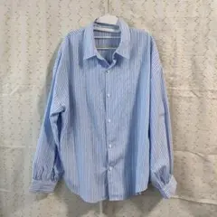 C-3　シャツ　ストライプ　ブルー