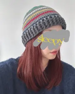 クロシェハット　クラッシャーハット　バケットハット　バケハ　ニット帽　ビーニー