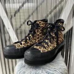 コンバース オールスター ハイカット 厚底 スニーカー ヒョウ柄 23.5㎝