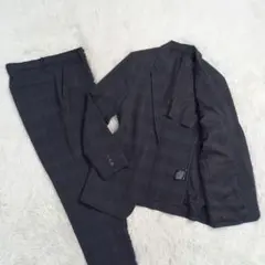 【美品】ユニクロ セットアップ スーツ グレンチェック グレー 460904