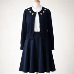 ローリーズファーム ビジュー付カーディガン ネイビー 上品 M 長袖のサムネイル
