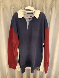 TOMMY HILFIGER 長袖ポロシャツ ラガーシャツ Lサイズ　古着